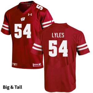 Men's Wisconsin Badgers NCAA #54 Kayden Lyles Red Authentic Under Armour Big & Tall Stitched College Football Jersey YQ31N76ZW